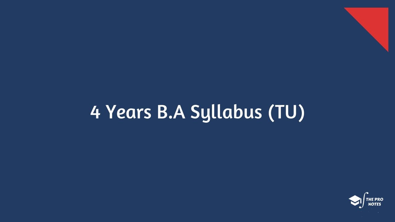 4 Years B.A (Rural Development) Syllabus (TU)