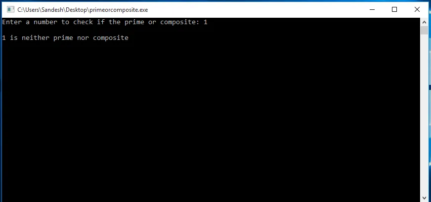 C Program to Check if a Number is Prime or Composite